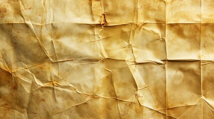 Wall Mural - A piece of parchment with a brownish color and a wrinkled paper texture