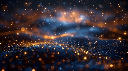 Poster - Dazzling Celestial Backdrop with Shimmering Particles Captivating Christmas and New Year Atmosphere