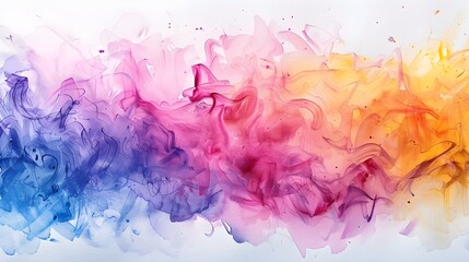 Poster - Vibrant Watercolor Abstractions Fluid Splashes of Color and Emotion on a Pristine Background