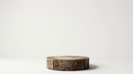 Aufkleber - Old wood product display podium presentation minimal style isolated on white background with clipping path for design work : Generative AI