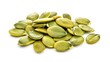 © Generative AI - Green pumpkin seeds isolated on white background Scattered seed Package design element with clipping path : Generative AI