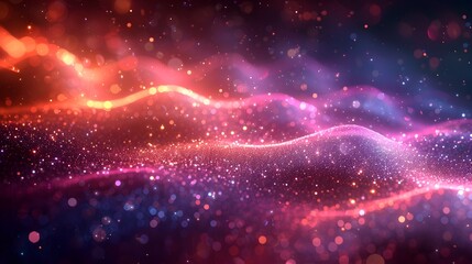 Leinwandbilder - Mesmerizing Holographic Christmas Backdrop Shimmering Iridescent Shapes and Forms in Ethereal Digital Art Composition