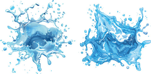 Aufkleber - Realistic water spill top view vector