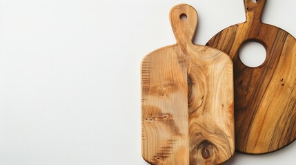 Aufkleber - Creative layout of cutting boards on a white background Round Cutting Board and Square Cutting Board : Generative AI