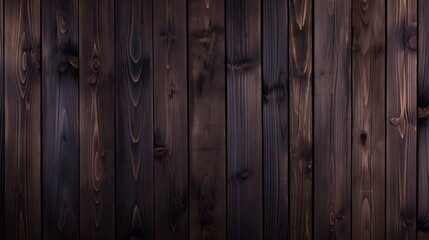 Poster - A dark wooden wall with many stacked planks showing distinctive wood texture