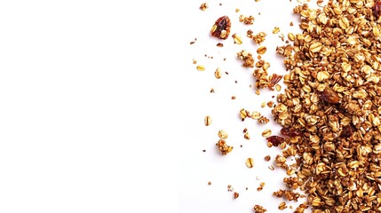 Poster - Creative layout made of granola isolated on white backgroundFlat lay Food concept : Generative AI