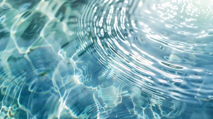 Aufkleber - Water panoramic banner background Water texture water surface with rings and ripple Spa concept background Flat lay top view copy space composition with copyspace : Generative AI