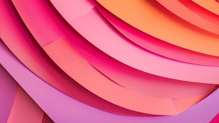 Poster - Abstract colored paper texture background Minimal paper cut style composition with layers of geometric shapes and lines in viva magenta colors Top view : Generative AI