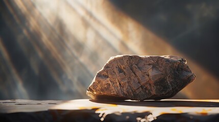 Aufkleber - product display podium Rock Stone with blurred background with sunlight shadow : Generative AI