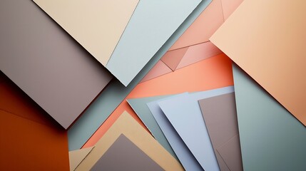 Poster - From above layout of colorful cardboard sheets in brown and grey shades : Generative AI