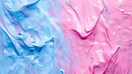 Leinwandbilder - Abstract pastel pink and blue color paint with pastel gray background Fluid composition with copy space Minimal natural luxury : Generative AI
