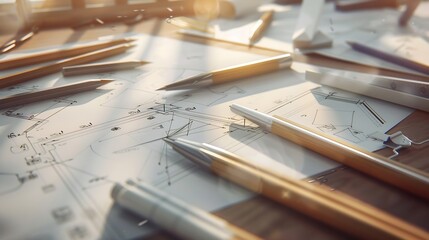 Leinwandbilder - Website designer Creative planning application development  draft sketch drawing template layout framework wireframe design studio  User experience concept : Generative AI