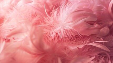 Poster - Fluffy cherry blossom pink feather fashion design background  Happy Valentine fuzzy textured soft focused photograph  Fashion Color Trends Spring Summer 2016 : Generative AI