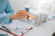 © ARMMY PICCA - Real estate agent talked about the terms of the home purchase agreement and asked the customer to sign the documents to make the contract legally, Home sales and home insurance concept.