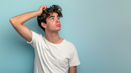 Wall Mural - Young Man in Pensive Pose