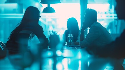 Fototapete - designer collaborate teamwork in meeting office Business Finance Network group people negotiation to work success : Generative AI