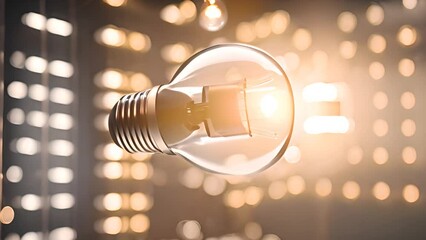 Poster - Illuminated Light Bulb in Dark Room Generative AI