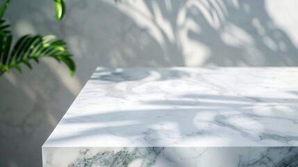 Poster - Marble counter table top in bath room background can be used mock up for montage products display or design layout : Generative AI