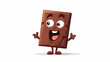 Cute chocolate bar character with funny face speaki