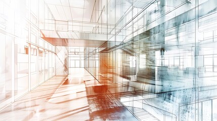Aufkleber - Architecture drawing project  Mixed media : Generative AI