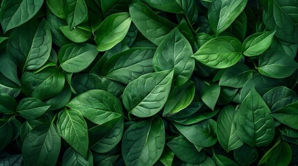 Aufkleber - Creative layout made of green leaves Flat lay Nature concept : Generative AI
