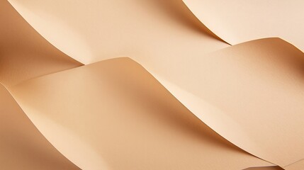Poster - Beige colored paper texture background Minimal paper cut style composition with layers of geometric shapes and lines in shades of brown colors Top view : Generative AI