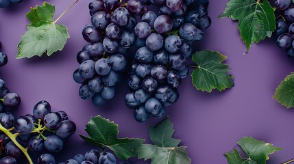 Poster - Creative layout made of dark grape Flat lay Food concept : Generative AI