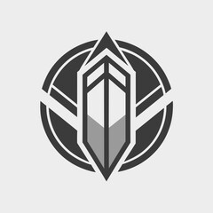 Poster - A black and white logo featuring a geometric design, showcasing a minimalist and modern aesthetic, A logo with a monochromatic color scheme, minimalist logo