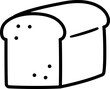 Hand drawn bread loaf doodle icon. Black and white drawing, vector clip art illustration.