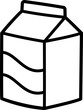 Hand drawn milk carton doodle line icon. Simple cartoon drawing, vector clip art illustration.