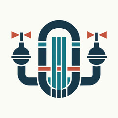 Poster - A logo featuring a series of pipes and valves in a sleek modern design, representing a unique company brand identity, A series of pipes and valves in a sleek, modern design, minimalist logo