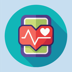 Poster - Graphic of a heart monitor displaying a pulse rate, A simple graphic of a heart rate monitor for a wellness clinic's branding