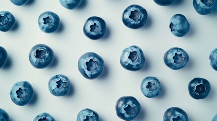 Aufkleber - Creative layout made of blueberry on the white background Flat lay Food concept Macro concept : Generative AI