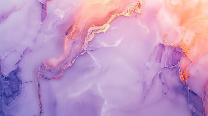 Aufkleber - Smooth marble photography backdrop light pink purple and orange hue abstract background surface for food or product presentation : Generative AI
