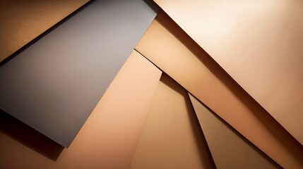 Poster - From above layout of colorful cardboard sheets in brown and grey shades : Generative AI