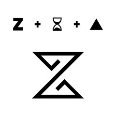 Poster - Letter z combination with sand timer and triangle vector design. Suitable for logo design and branding design.