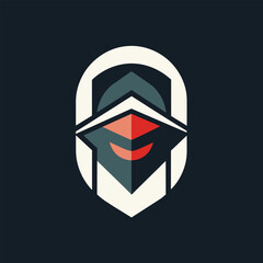 Poster - Logo featuring a persons face in the center, utilizing negative space for a minimalist touch, Construct a minimalist logo using negative space to create a hidden image