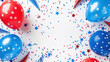 vibrant 4th of july celebration background with themed balloons and confetti