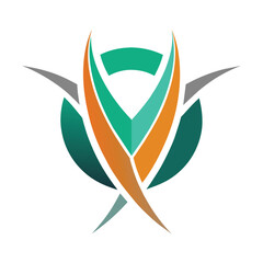 Poster - Minimalist logo design featuring a green and orange color scheme for a company branding, Design a minimalist logo incorporating a subtle abstract pattern