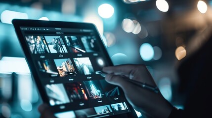 Poster - Photo editor user interface on tablet computer : Generative AI