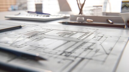 Fototapete - Website designer Creative planning application development  draft sketch drawing template layout framework wireframe design studio  User experience concept : Generative AI