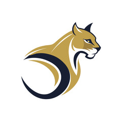 Poster - A sophisticated and sleek logo design featuring a minimalist depiction of a cougar, Elegant Minimalist Cougar Logo, Sophisticated Vector Logo