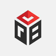 Poster - A boldly designed logo featuring a black and red cube, showcasing modern and impactful branding elements, Explore the use of bold, block typography for impact, minimalist logo