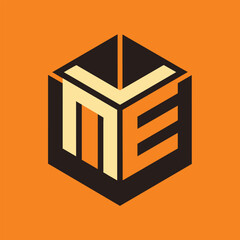Poster - Vibrant orange background with a black and white logo featuring bold block typography, Explore the use of bold, block typography for impact, minimalist logo