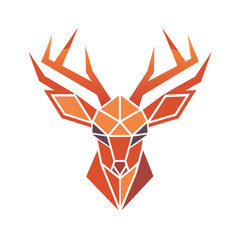 Poster - A deer head crafted from geometric shapes, resembling antlers, in a modern art style, Geometric shapes inspired by deer antlers, minimalist logo