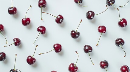 Aufkleber - Creative layout made of cherry on the white background Flat lay Macro concept : Generative AI