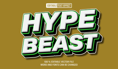 Wall Mural - Editable 3d text style effect - Hype Beast text effect Template
