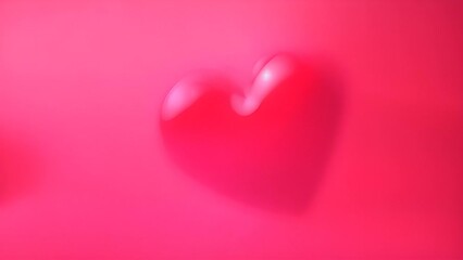 Poster - Red Heart on Pink Background Generative AI
