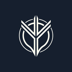 Poster - A sleek white logo created with a single bold line, displayed on a black background, Logo design using only a single, bold line, minimalist logo