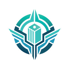 Poster - A logo with a futuristic design, inspired by technology and efficiency, representing an innovative company, Logo inspired by technology and efficiency, minimalist logo
